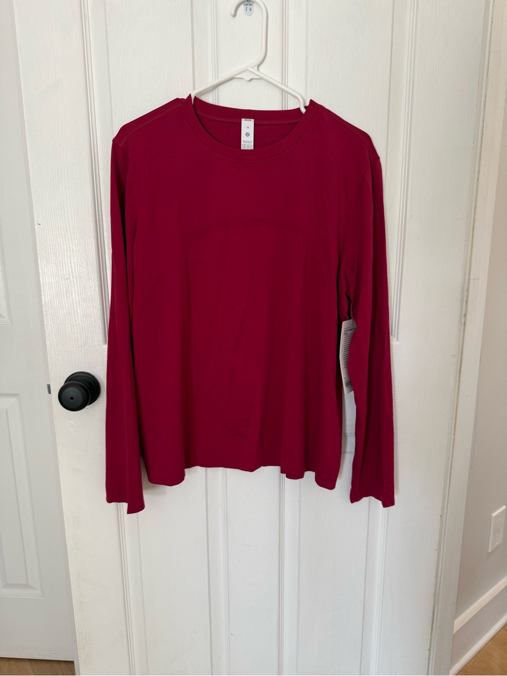 Swiftly Relaxed Long Sleeve Crewneck Top in Berry
